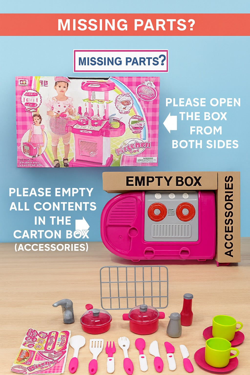 Kitchen Set Toy Battery operated with Accessories