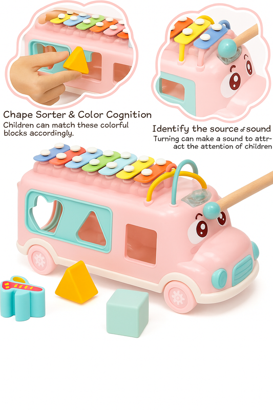 Plastic Musical Happy Bus Toy