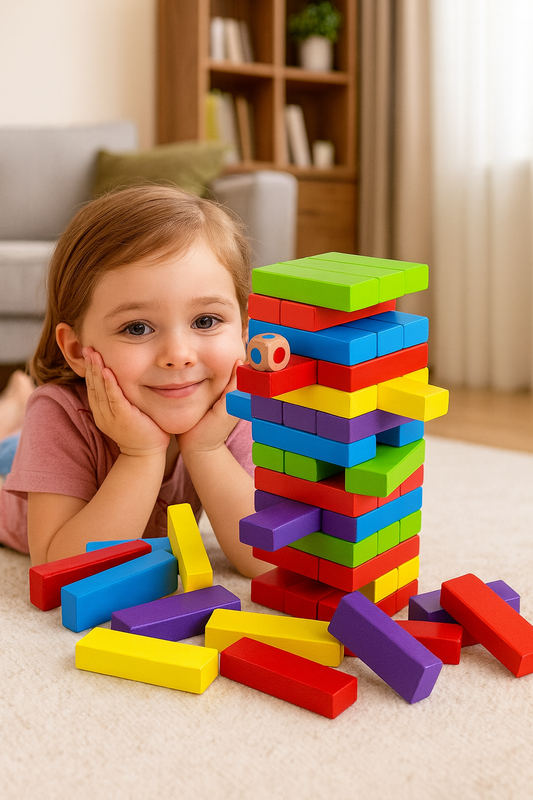 Zenga Wooden Building Blocks Puzzle Game (Multi Color)