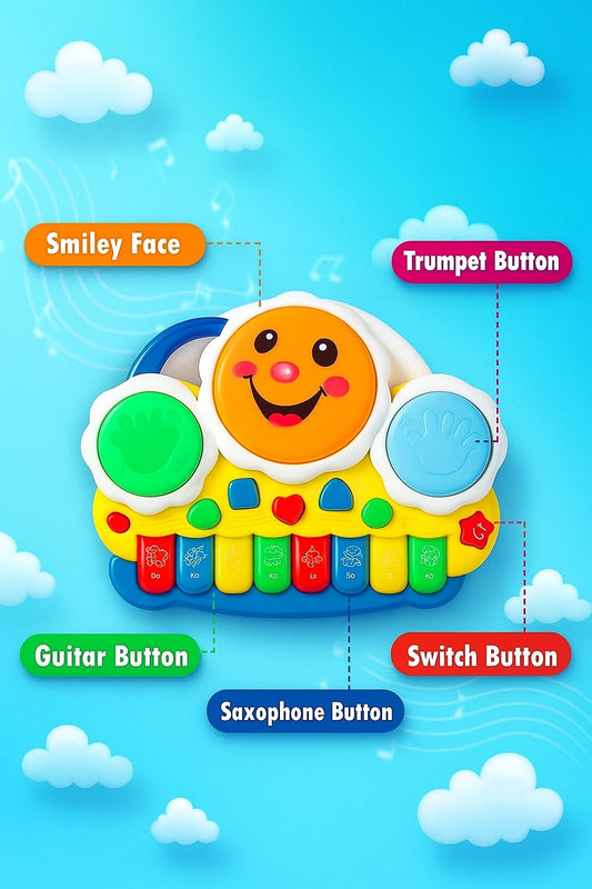 Musical Drum & Electronic Piano Keyboard Toy