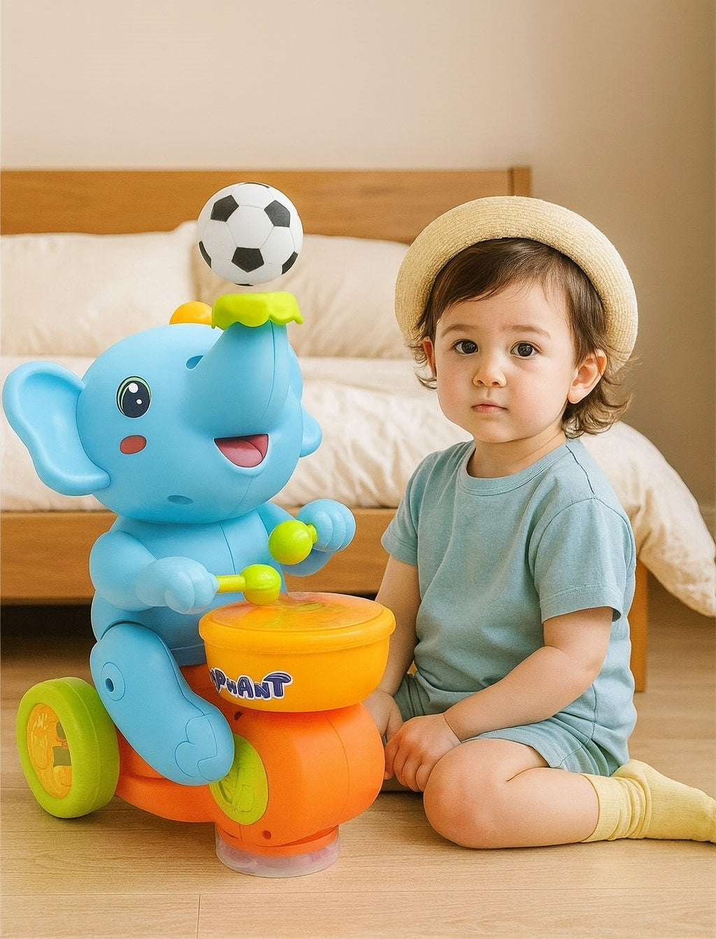 Musical Walking Elephant Drummer Toy