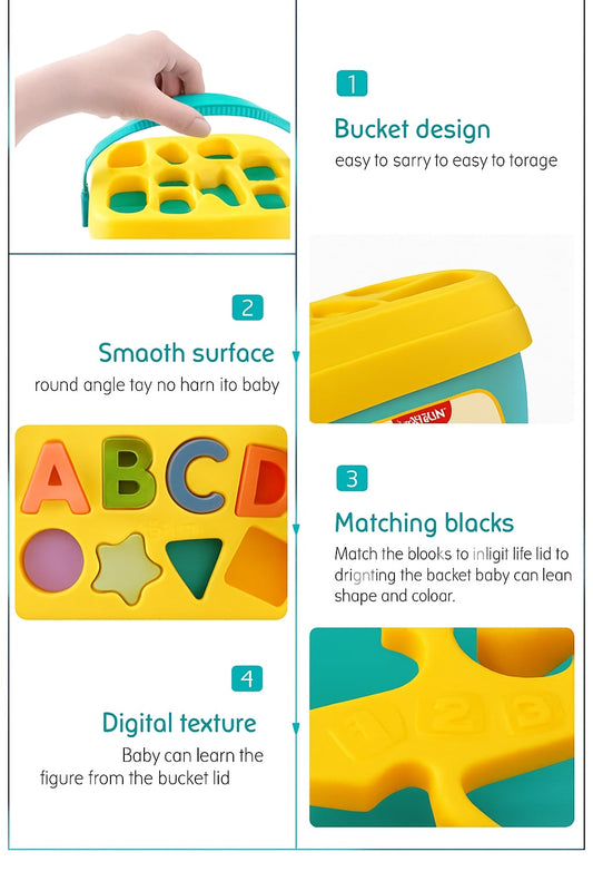ABCD Learning Shape Alphabets Storage Bucket Toys