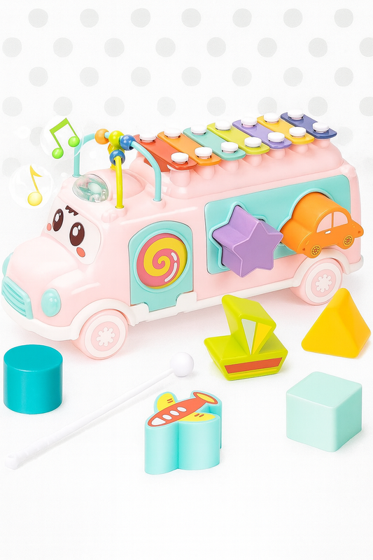 Plastic Musical Happy Bus Toy