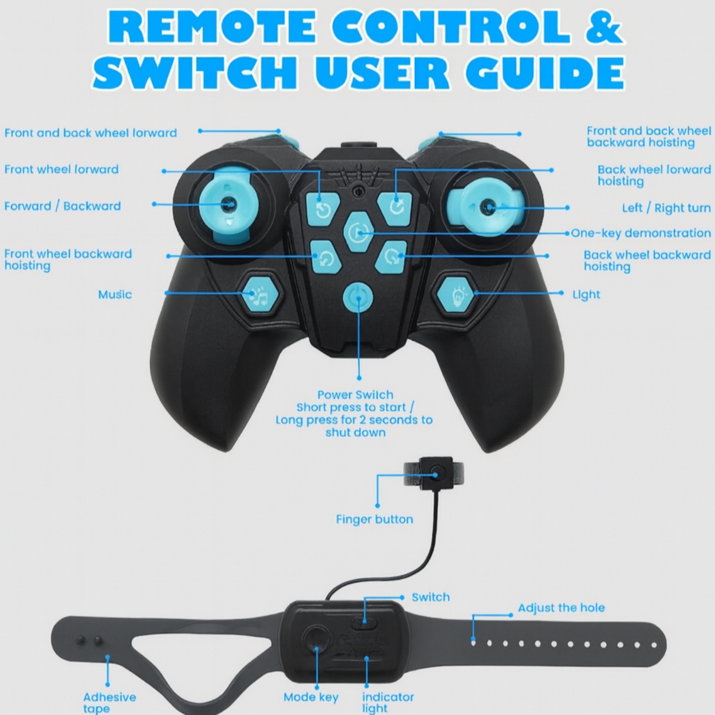 Remote Control Robot Dog Toy 8WD Gesture