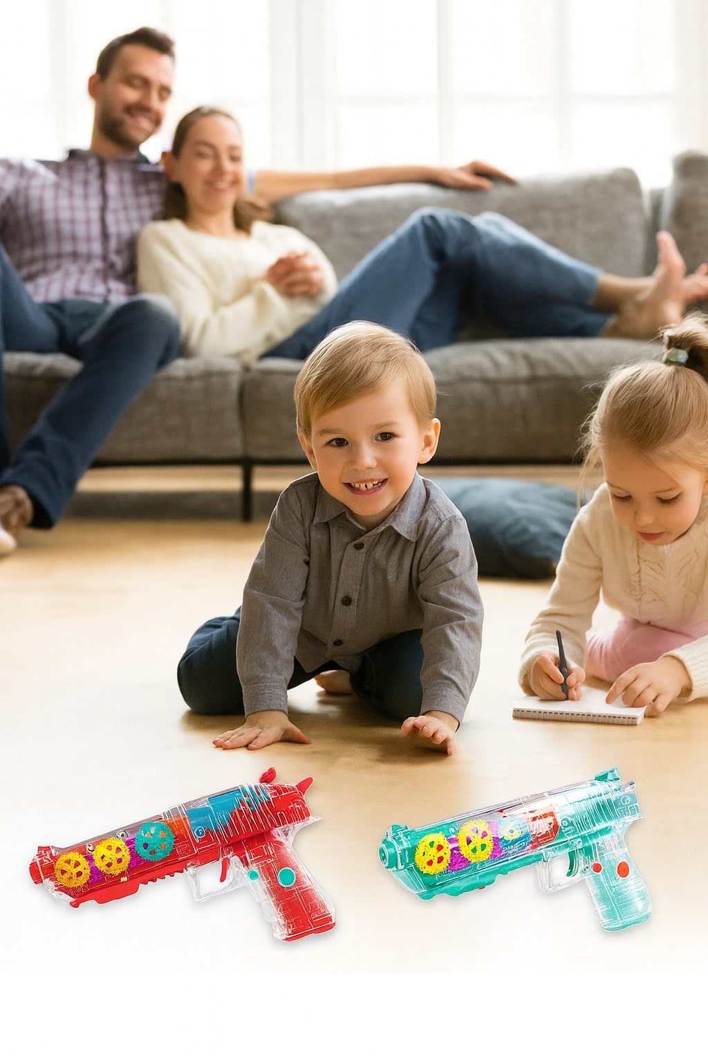 Concept Musical Transparent Glow Gear Gun