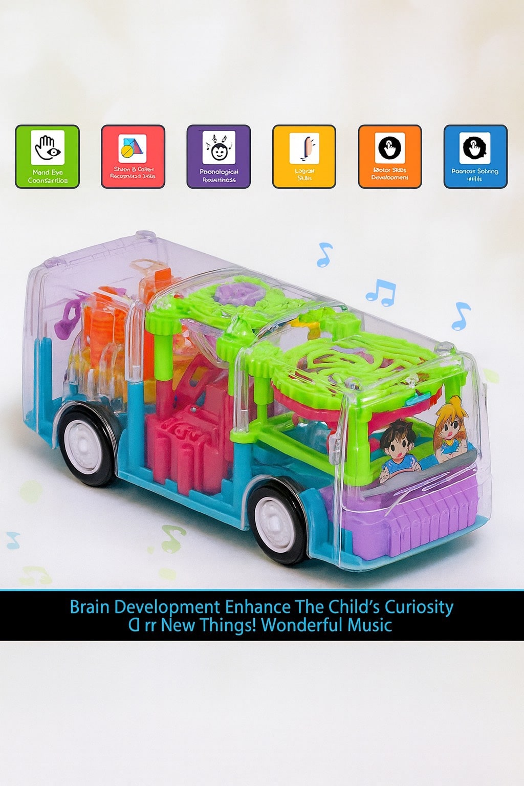 Concept Transparent 3D Gear Simulation Bus Car