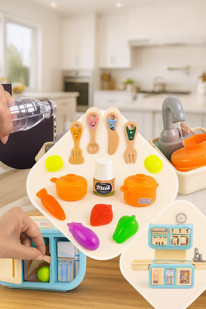 Girls Pretend Kitchen Set with Lights and Sounds